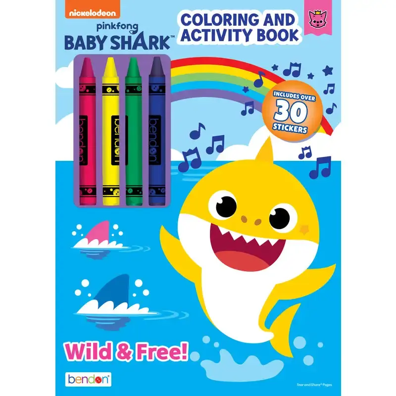 Bendon Baby Shark Activity and Coloring Book 5pc Pack 12 Kids