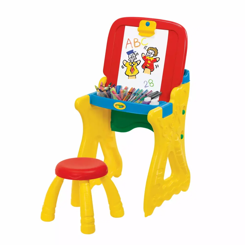 Crayola Play 'N Fold 2--1 Art Studio Easel Desk Kids Ages 3+ Multi-Color Creative Play