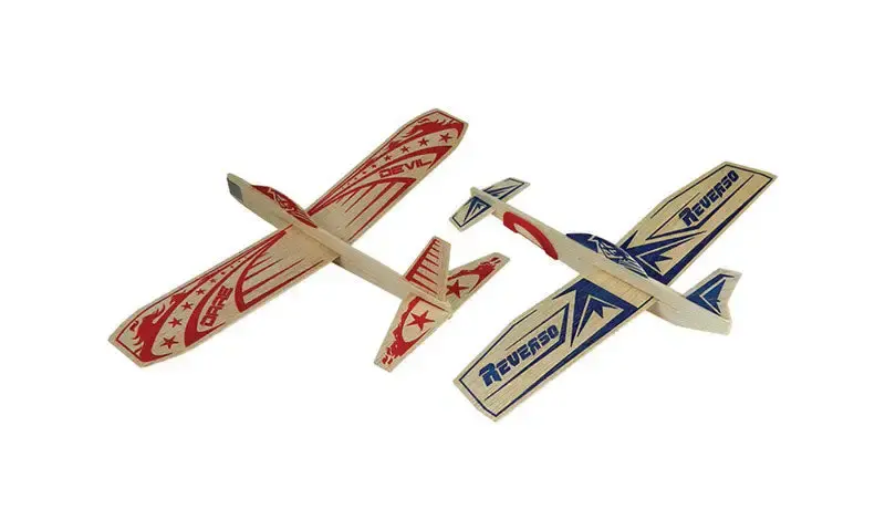 Paul Guillow Super Hero Glider Plane Balsa Wood Natural 2 pk Pack 12 Kids and Hobbyists