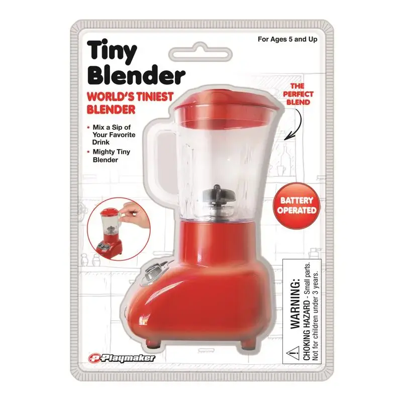 Playmaker Toys Tiny Blender Plastic Red Pretend Play Kitchen Set Pack 12
