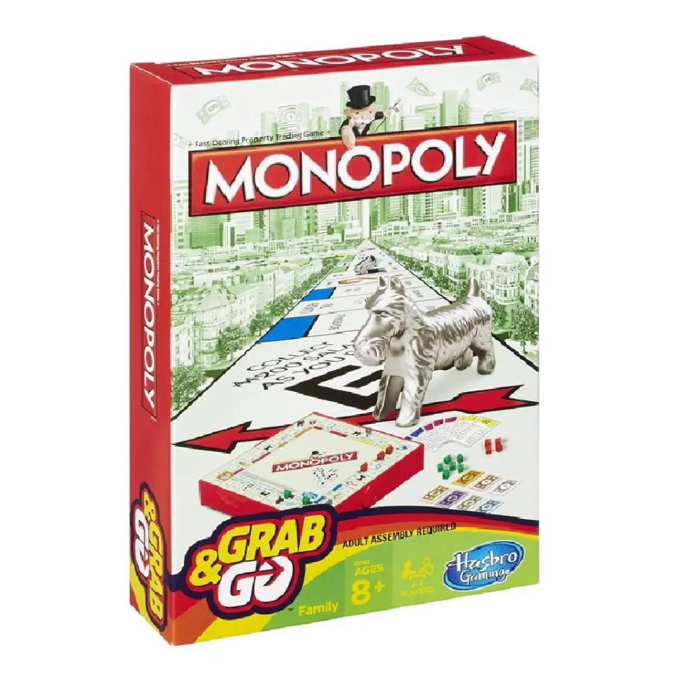Hasbro HSBB1002 Grab & Go Monopoly Games Multicolor Compact Travel Edition