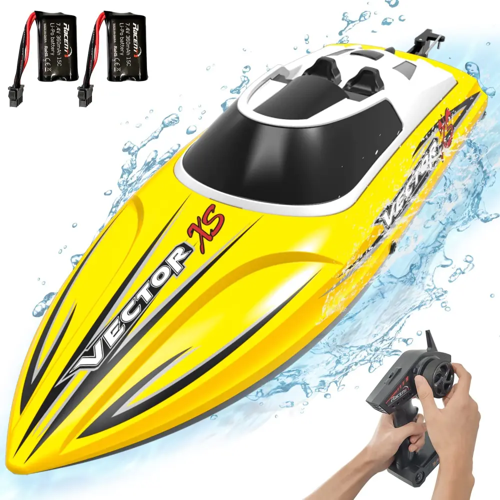 VOLANTEXRC Vector XS 20 MPH Remote Control Outdoor Electric Racing Boat Yellow