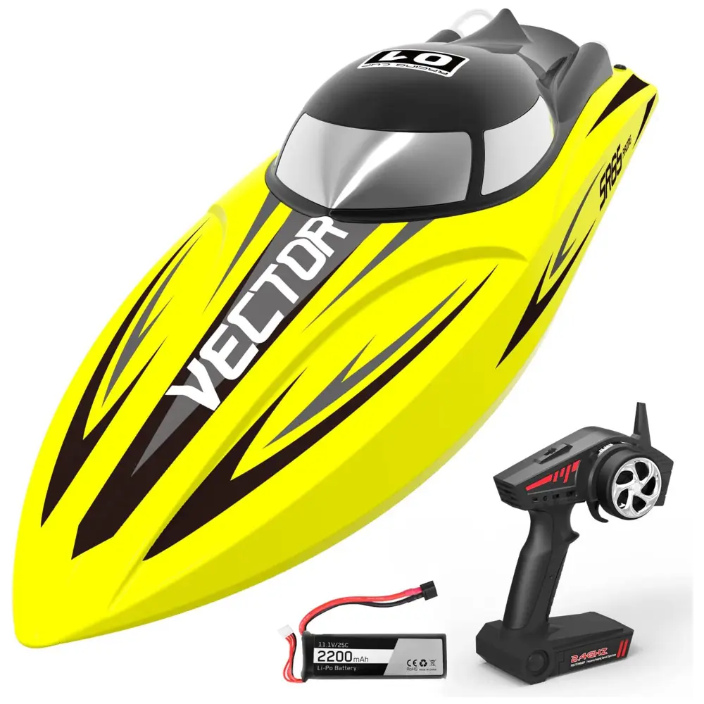 VOLANTEXRC Vector SR65 37MPH Remote Control Outdoor Electric Racing Boat Yellow