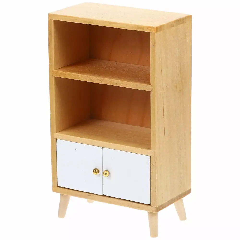 Mini Display Cabinet Child Showcase Cupboard Wooden Book Shelf Kids Girls Childrens Toys and Books movtotop