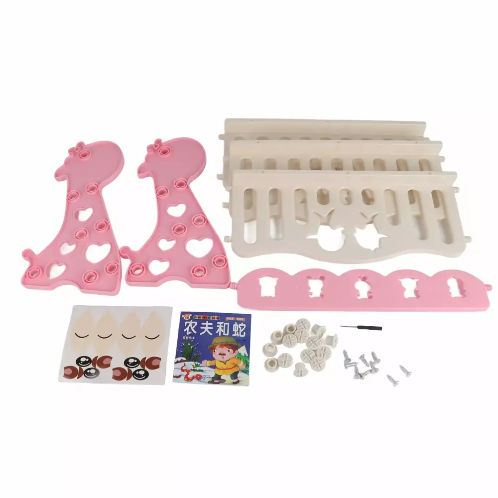 3-Shelf Plastic Storage & Display Stand - Pink Cartoon-Shaped Kids Book Rack Home & School Rewera