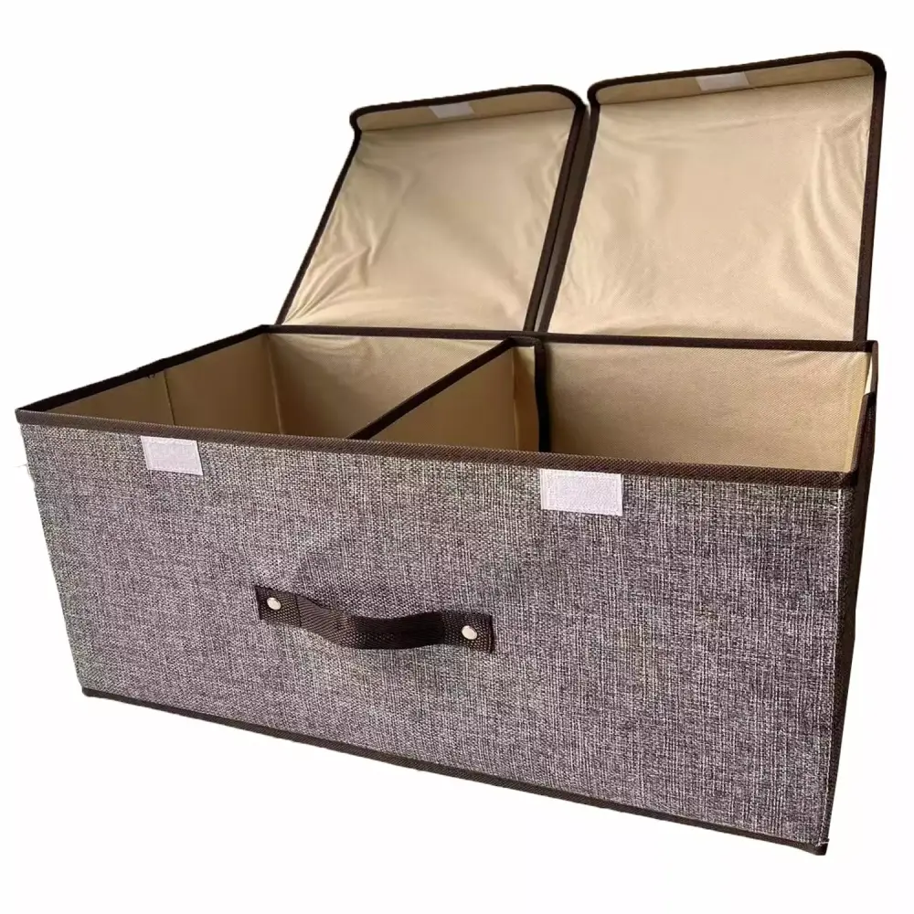 20 Collapsible Toy Storage Bins Lids and Handles Kids Boys Girls Grey Organizer Foslos