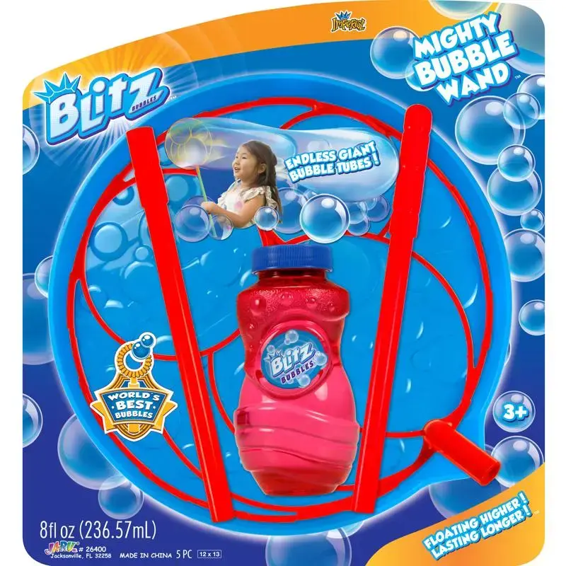 Blitz Bubbles Mighty Bubble Wand Plastic Multicolored Pack 6