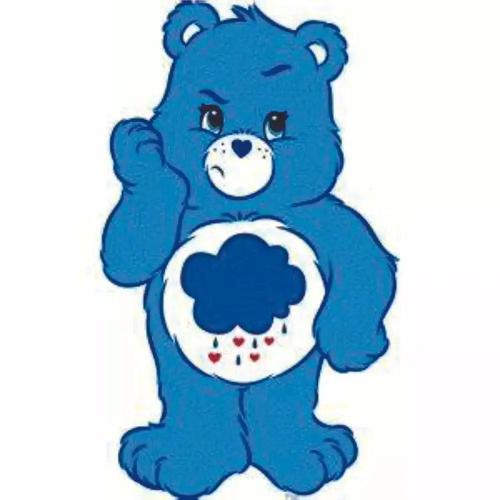 Grumpy Bear Care Bears Customized Wall Decal Personalized Name Vinyl Sticker 30x30 Inch Design With Vinyl
