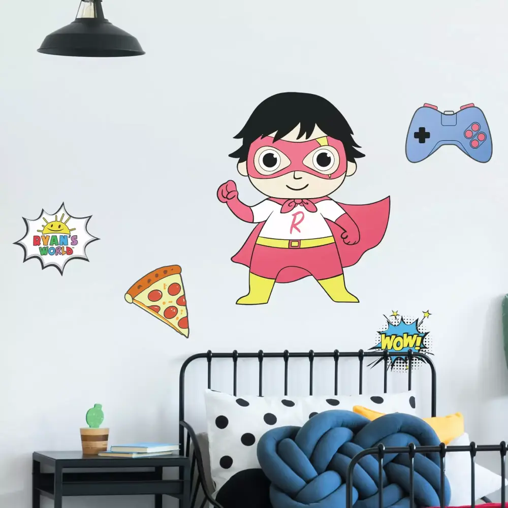 Ryan's World Wall Decals Red Titan Stickers 3D Augmented Reality Interaction Kids Room Decor Wall Palz