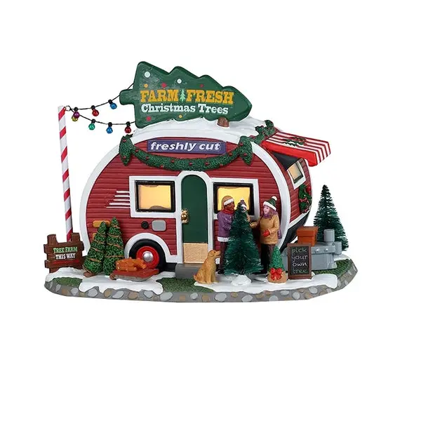 Lemax 25928 Farm Fresh Christmas Trees Porcelain Village Building
