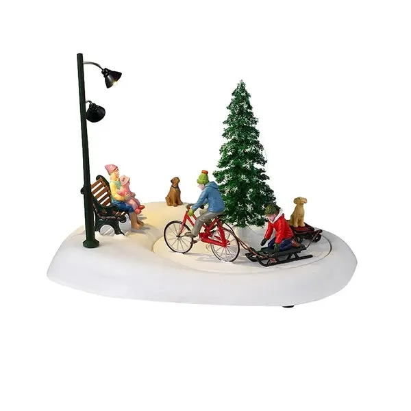 Lemax 34087 Christmas Snowbiking Dad Plastic Holiday Figurine