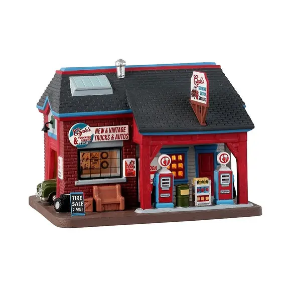 Lemax 35054 Christmas Clyde's Trucking Service & Repair Porcelain Building