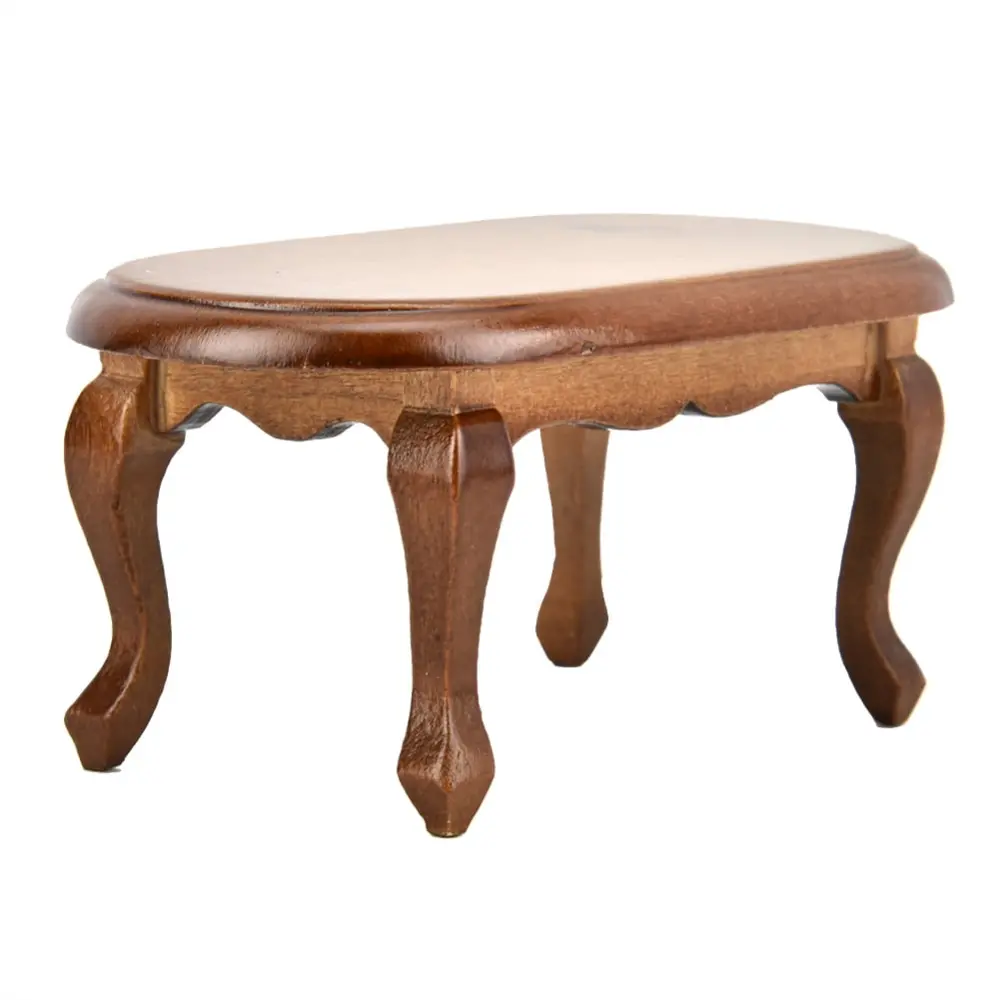 1:12 Scale Pocket Wooden Tea Desk Model - Miniature Coffee Table Living Room Accessories Ccdes