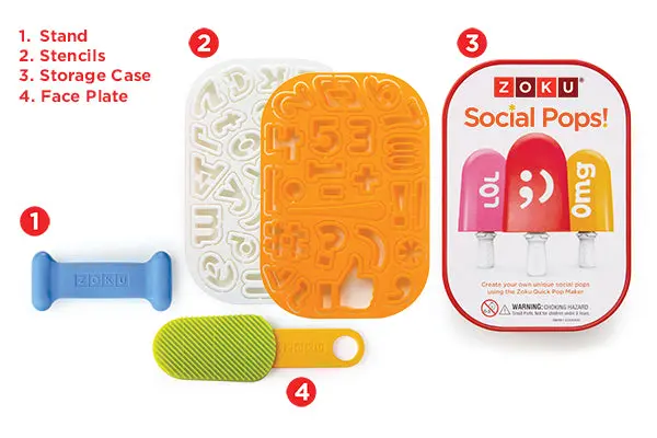 Zoku Social Media Kit Create Message Pops Quick Pop Makers Fun Ice Pop Craft Set