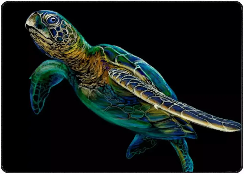 Sea Turtle Crawling Indoor Carpet Play Mat 63x48in Living Room Bedroom Educational Nursery FREEAM