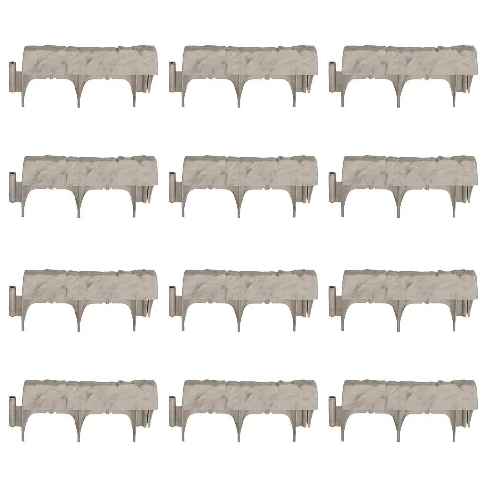 Suncast 12 Inch Landscape Design Decorative Natural Stone Edging Gray 12 Pack