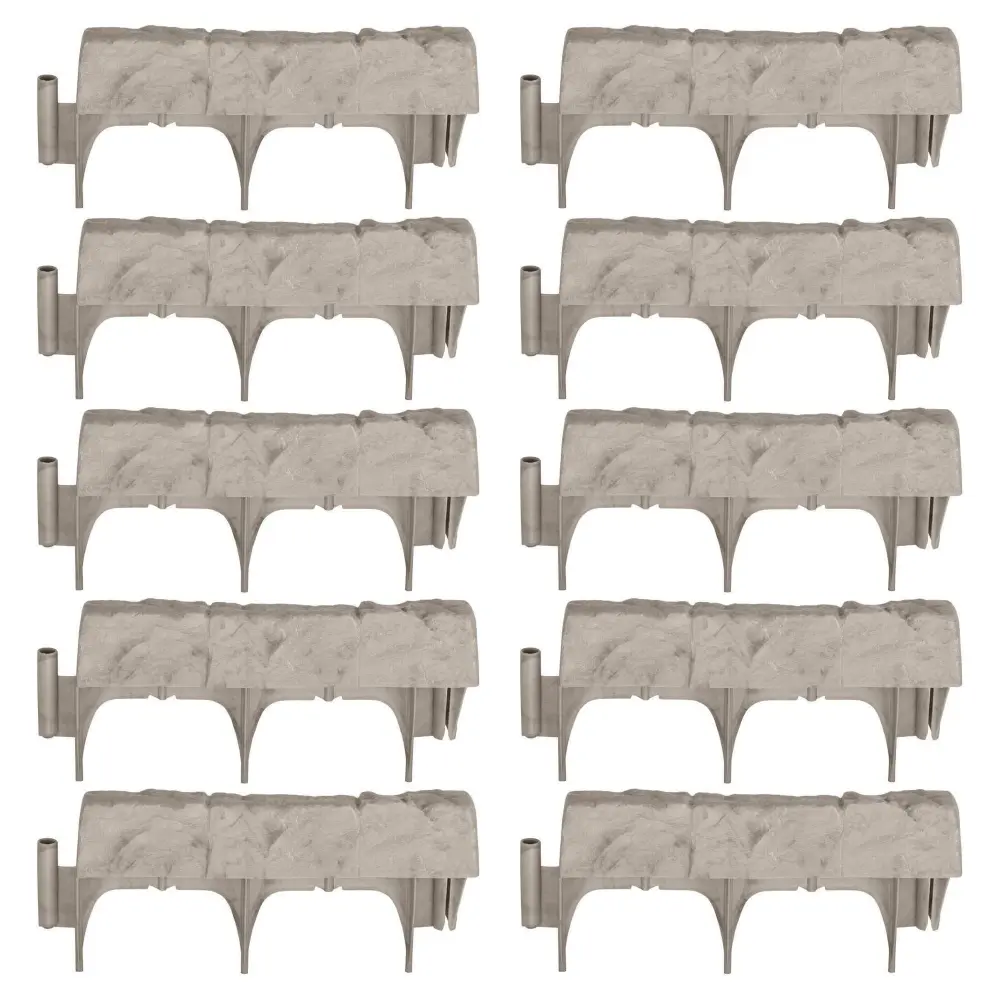 Suncast 10 Piece 12 Inch Landscape Design Border Decorative Natural Stone Edging