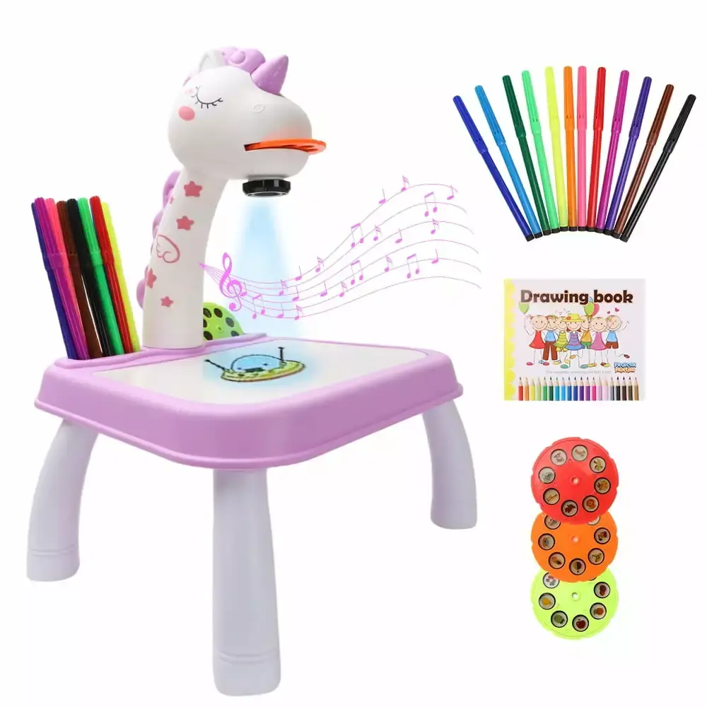 Sofuny Trace and Draw Projector Toy Art Projector Painting Drawing Table Led Projector Toddler Toy Educational Drawing Pla...