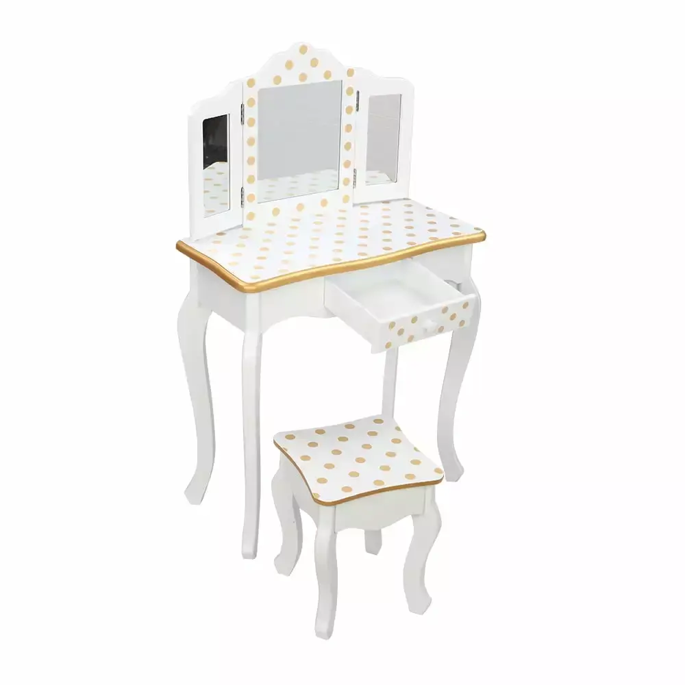 SESSLIFE Vanity Play Set Drawer and Foldable Mirror Girls