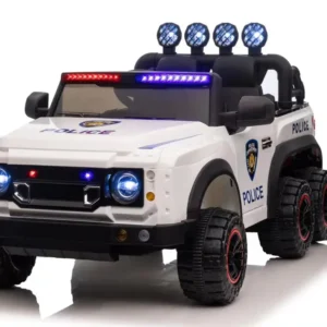 24V Kids Ride On Police Car Parent Remote Control and Anti Collision coolmore toy