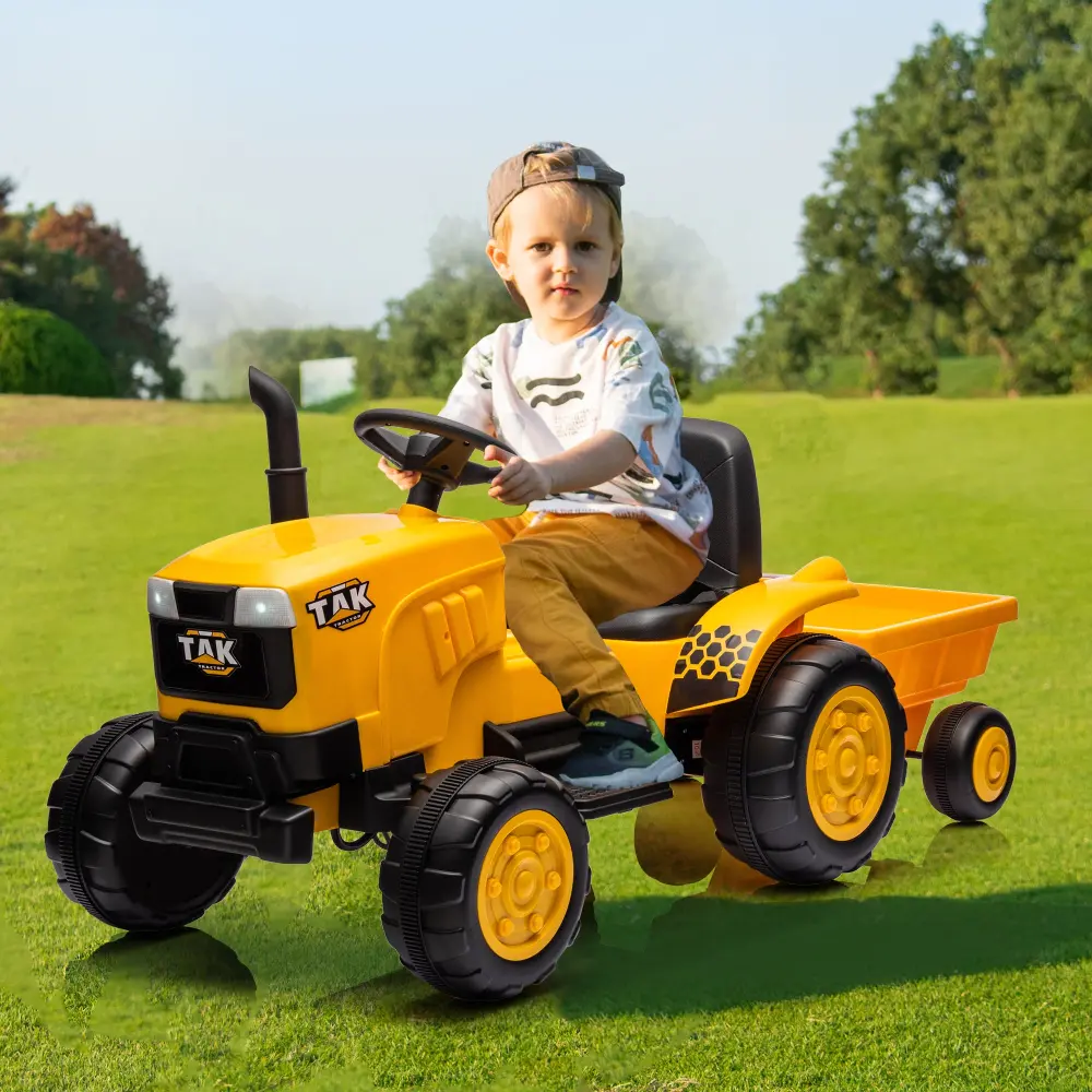12V Kids Ride On Tractor Electric Excavator Battery Powered Motorized Toy sunny drive