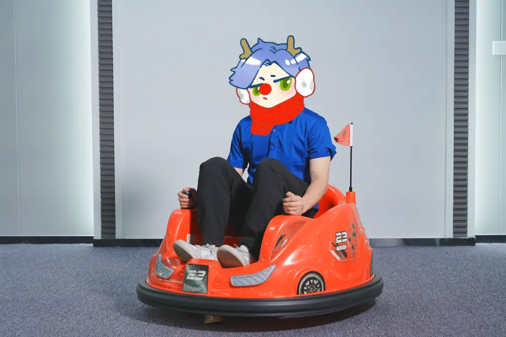 12V10A Bumper Car XL 6 Years Old Kids Double Wave Box LED Light 360 Rotation Ride On Toy w2980