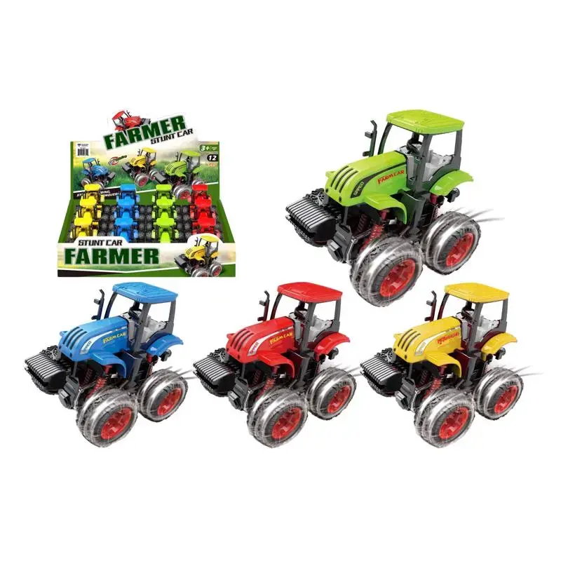 Diamond Visions Pull-Back Farm Tractor Toy Pack 12 Plastic Fun Kids