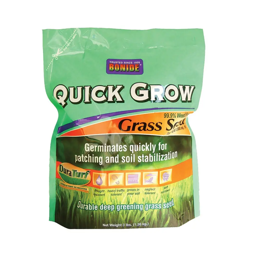 Bonide 60262 Quick-Grow Grass Seed 3 Lbs Fast Lawn Repair and Growth