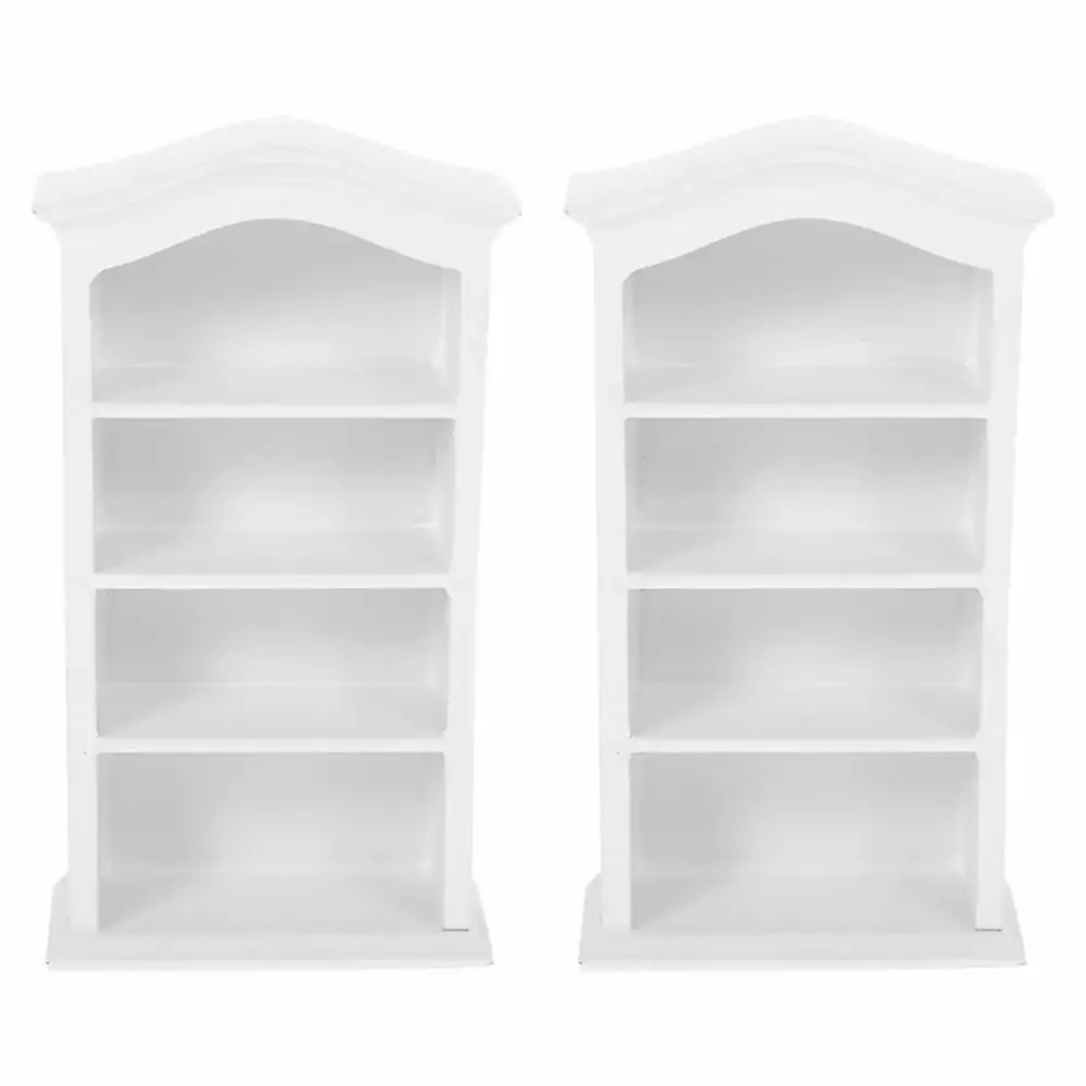 2 Pcs Mini Wooden Furniture Book Shelf Kids Toy Cupboard Child Storage movtotop