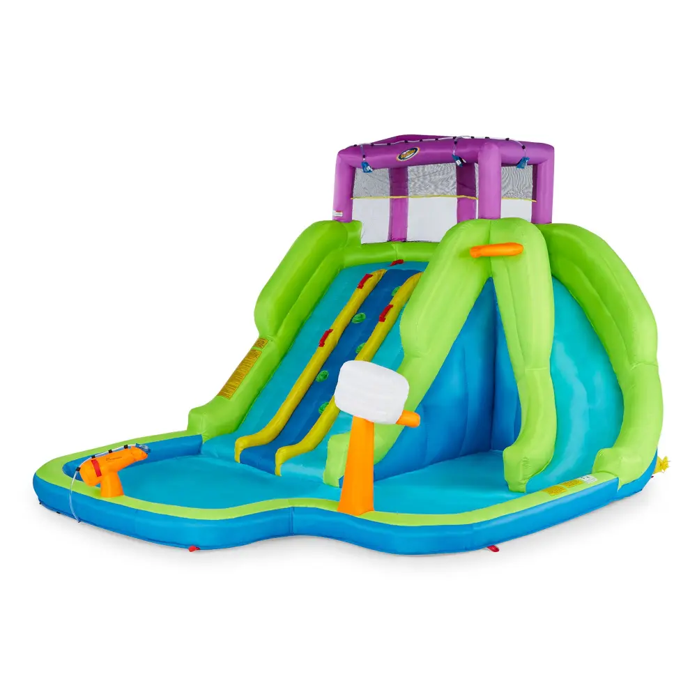 Kahuna 90360 Triple Blast Outdoor Inflatable Splash Pool Backyard Water Slide Kids and Families
