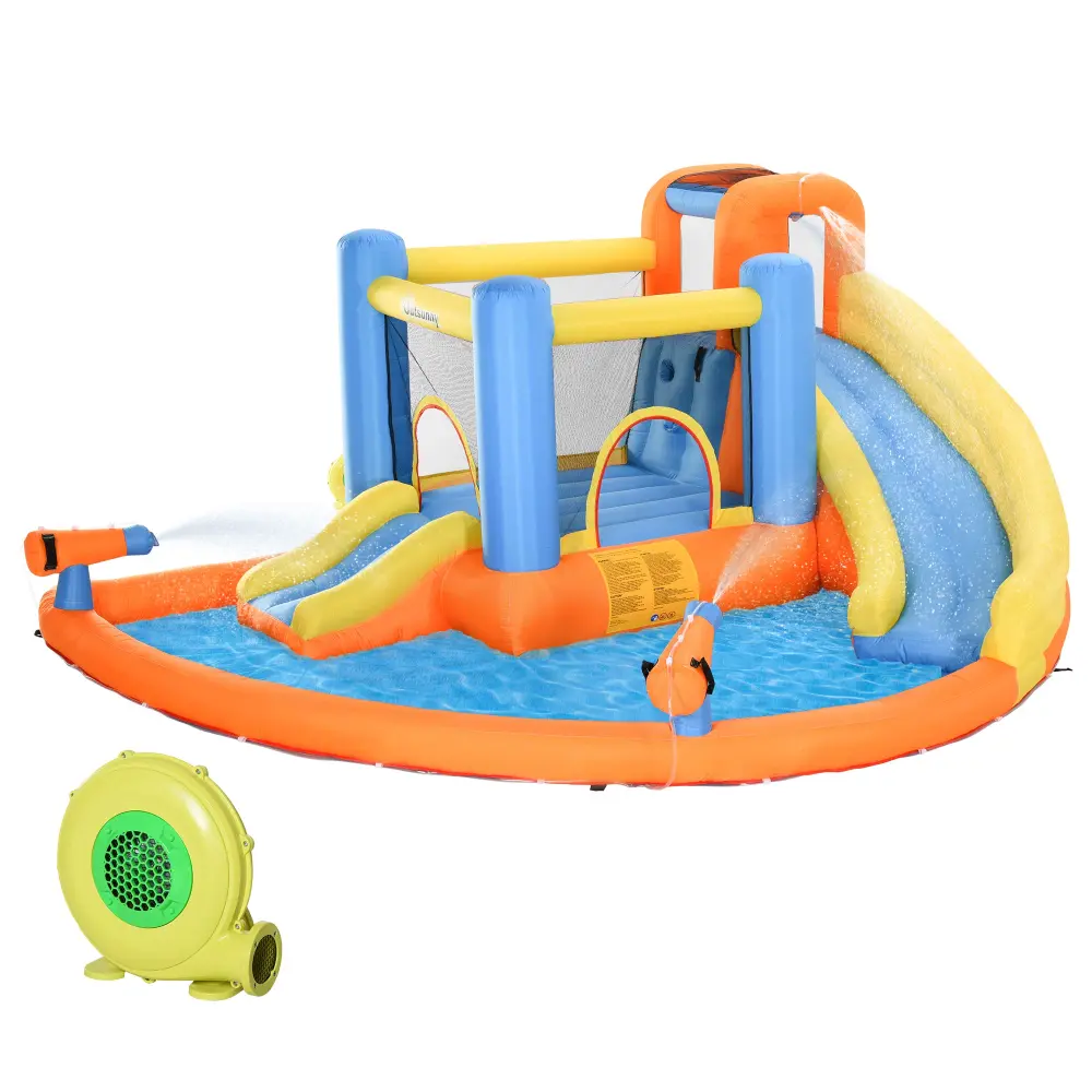 Outsunny Kids Inflatable Water Slide 5 1 Bounce House Water Park aosom business