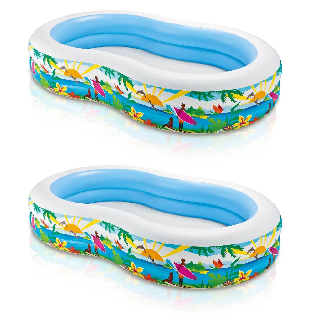 Intex 103 x 36 x 18 Swim Center Inflatable Paradise Seaside Kid Pool 2 Pack