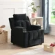 Kids Recliner Chair Upholstered Couch Two Cup Holders and Footrest beds - sofas