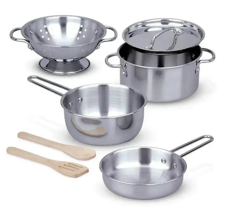 Melissa & Doug Let's Play House Stainless Steel Pots & Pans Play Set
