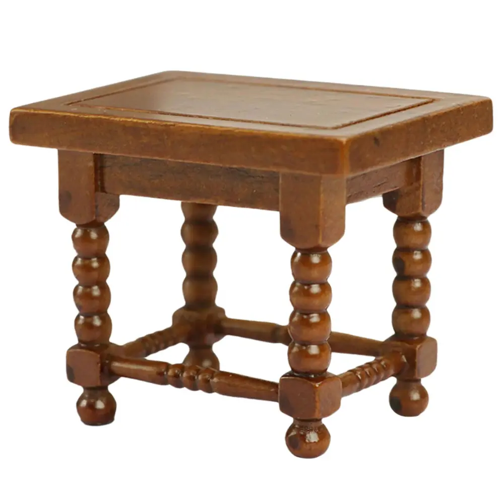 1:12 Miniature Wooden Side Table Dollhouse Furniture Coffee Table Living Room Scene Decor Hellery