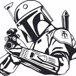 Boba Fett Star Wars Wall Art Vinyl Sticker 40x35 Inch Kids Bedroom Decor Design With Vinyl