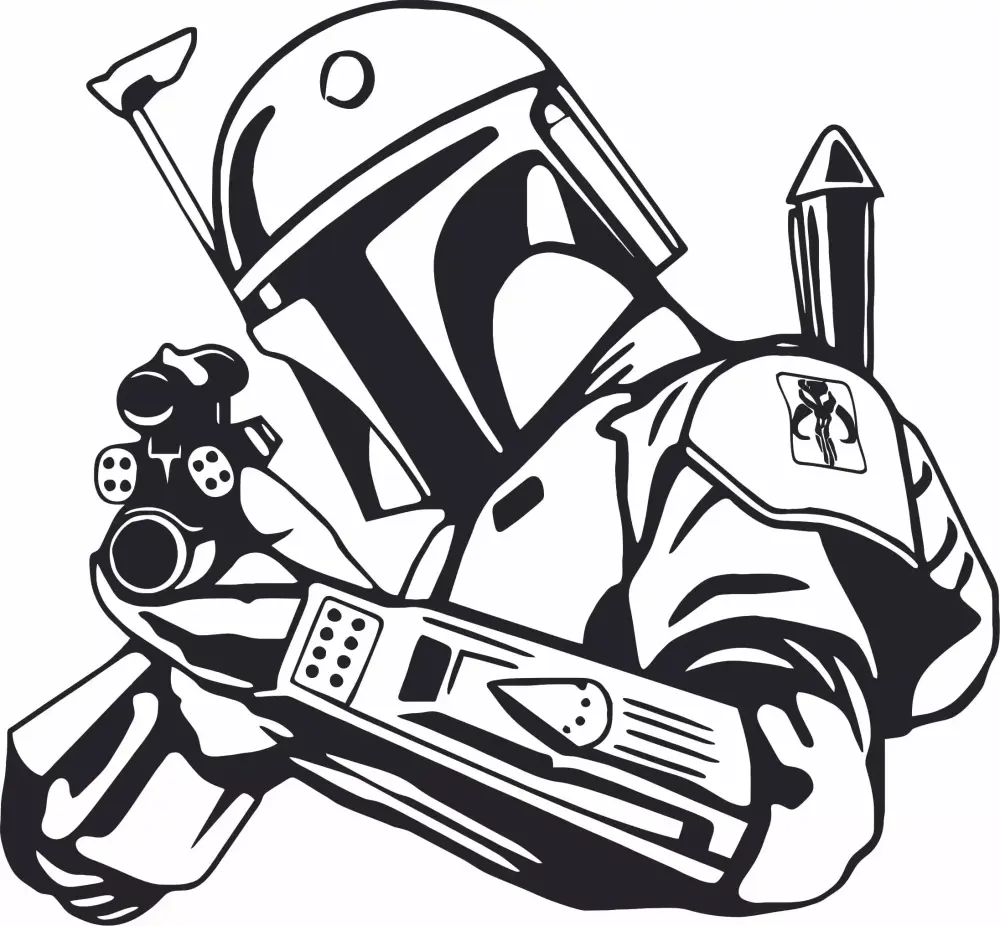 Boba Fett Star Wars Wall Art Vinyl Sticker 40x35 Inch Kids Bedroom Decor Design With Vinyl