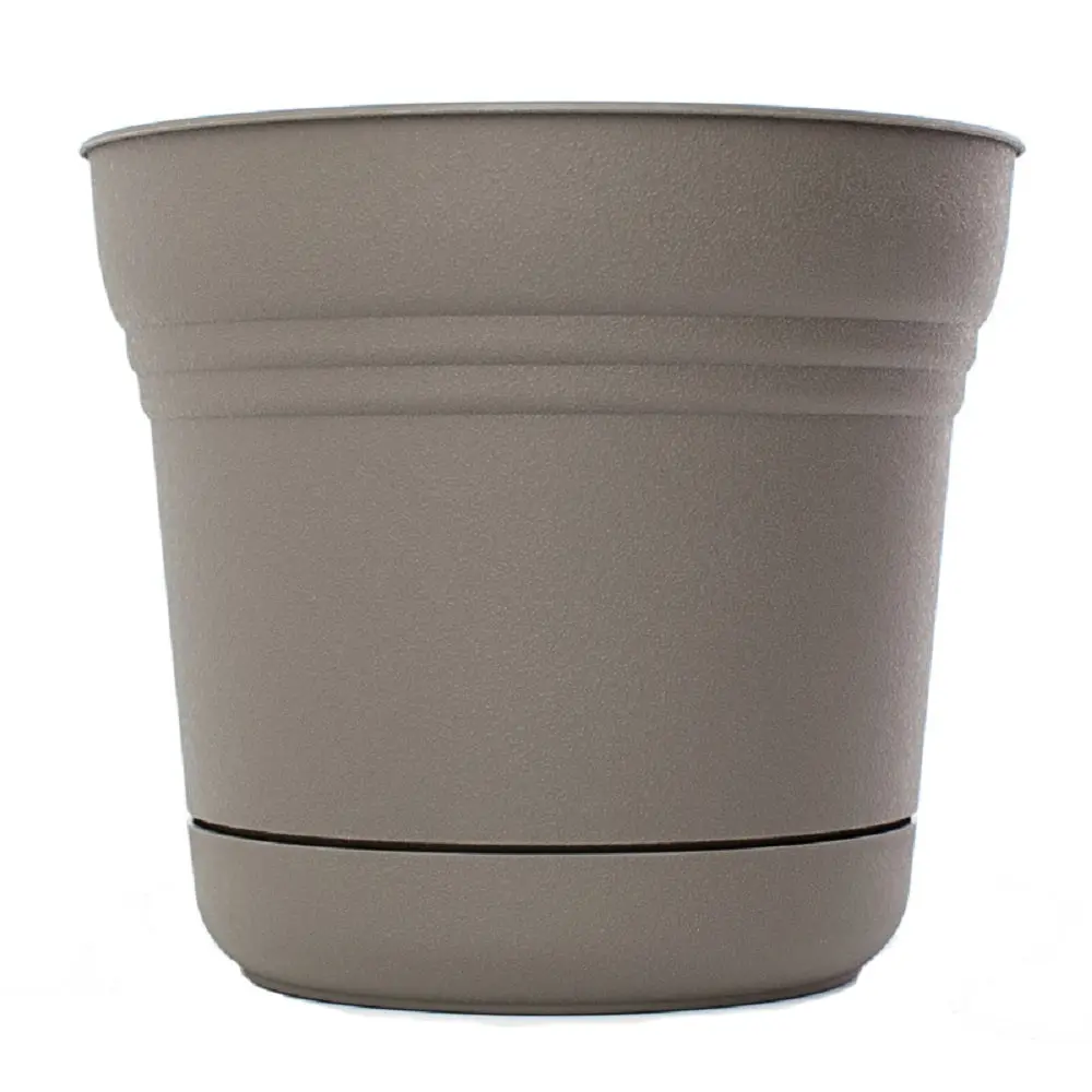 Bloem SP14908 Saturn Planter 14inch Charcoal Plastic Outdoor Garden Pot