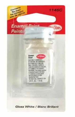 Testors 1145C-2 Gloss White Enamel Hobby Paint 1/4 Oz Models