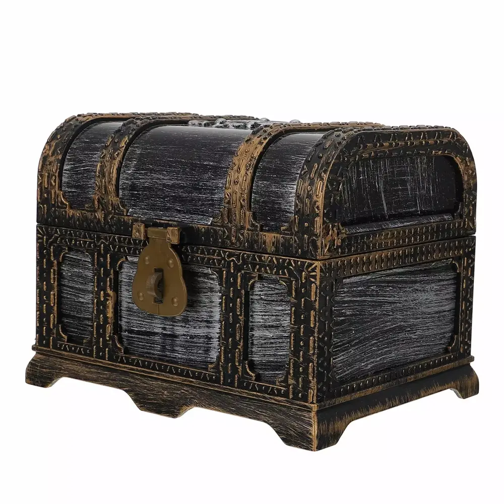 Pirate Treasure Chest Kids Plaything Treasure Box Party Prop Toy Storage SOAC