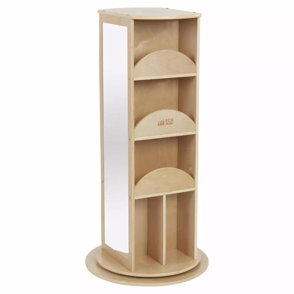 ECR4Kids Rotating Dress-Up Carousel Natural Wood Play Furniture Kids