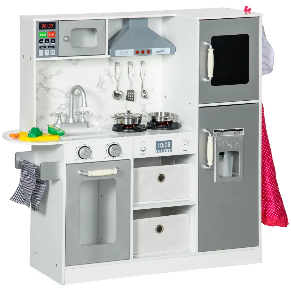 Qaba Gaming Kitchen Set Kids Lights And Audio aosom business