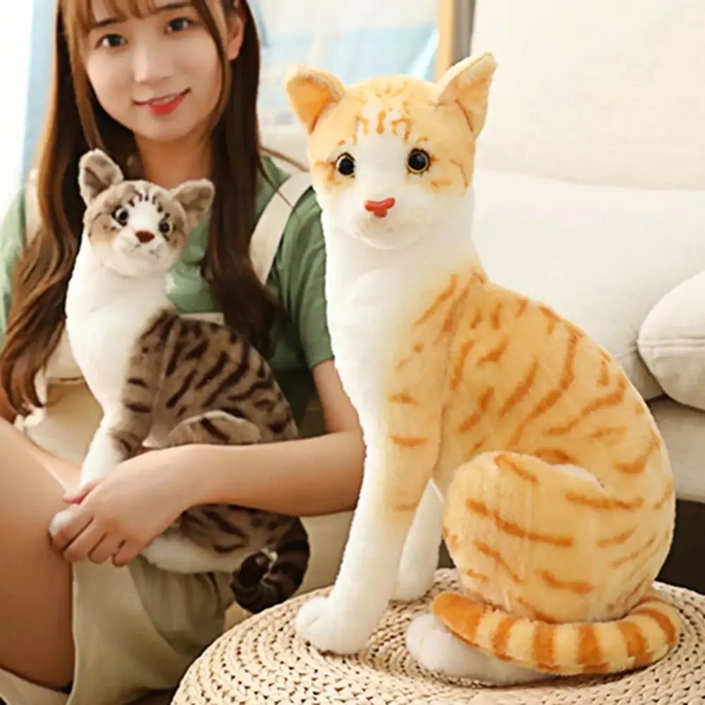 Biplut Simulation Cats Design Plush Stuffed Pillow Animal Cushion Sofa Decor Kids Toy Gift