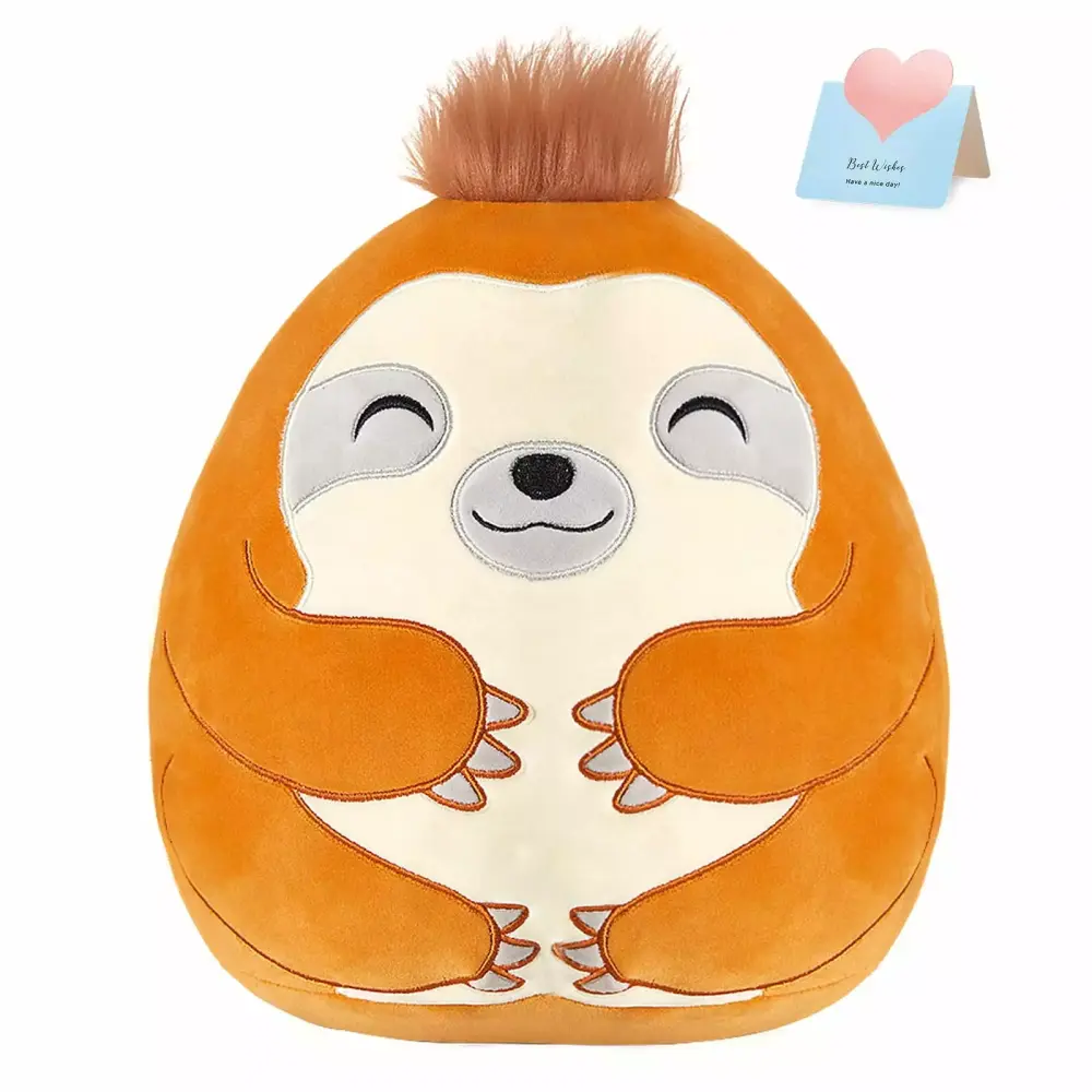 BSTAOFY 12 Inch Cute Sloth Soft Plush Pillow Stuffed Animal Nap Pillow Boys Girls Birthday Valentines