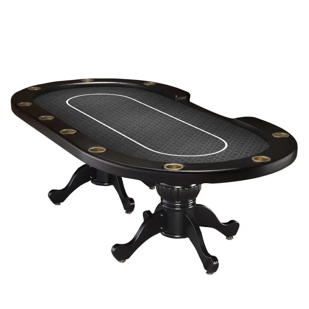 96 Inch Oval Black Aura Texas Holdem Poker Table 10 Players Casino Game ino design