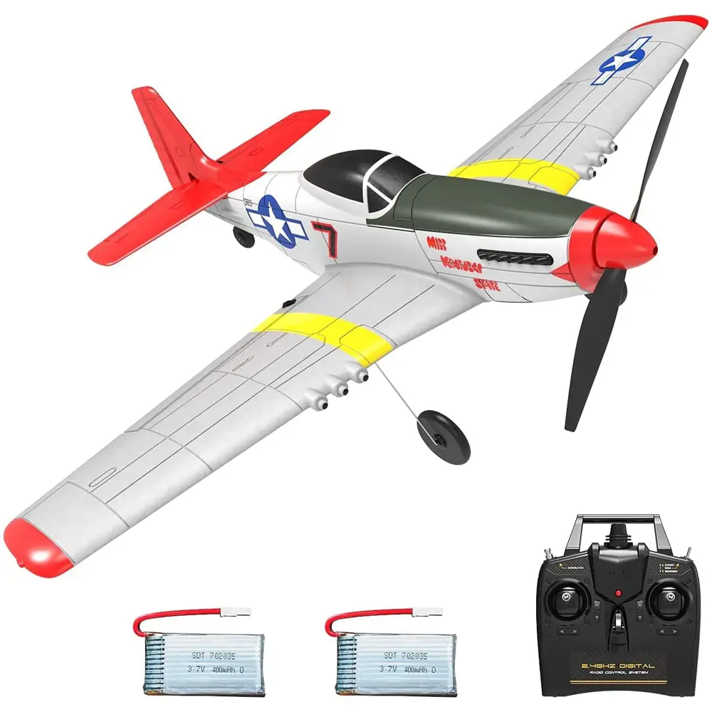 VOLANTEXRC P51D Mustang 2Ch Beginner RC Flying Airplane Xpilot Stabilizer