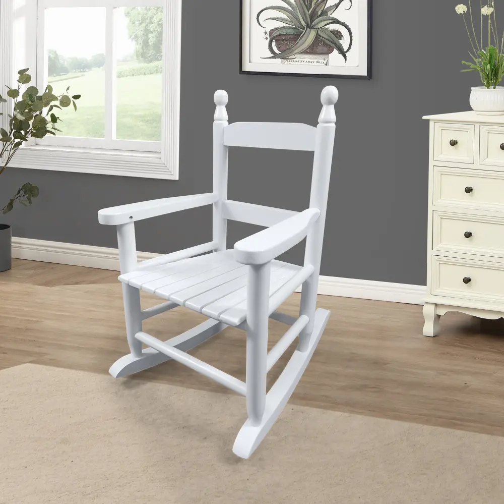 Children's Rocking White Chair Indoor Outdoor Kids Durable leisure home -jy