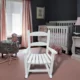 Children's Rocking White Chair Indoor or Outdoor Suitable Kids Durable leisure home -jy