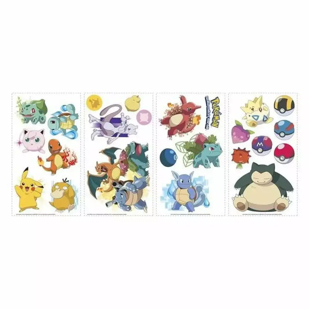 Pokemon Peel & Stick Wall Decals Multicolor Iconic Characters 2x2 to 10x8.75 Inches ComfortCorrect