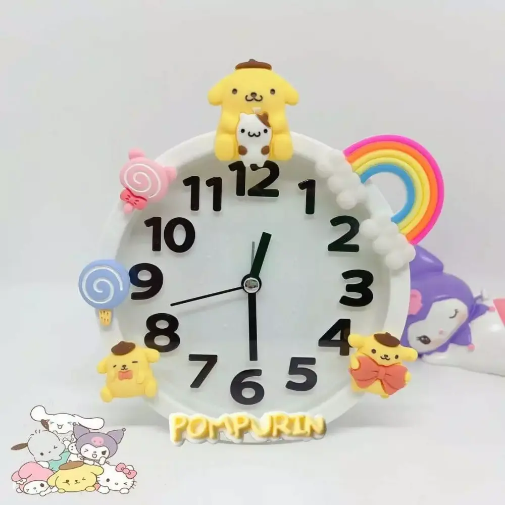 Cartoon Creative Children Alarm Clock Fashion Sanrio Cinnamoroll Kuromi Desktop Bedroom Clock Kids Birthday Gifts HONGLI